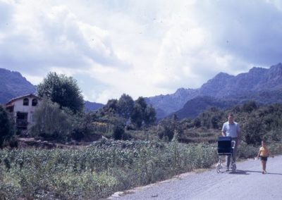 1970: Walking through La Garrotxa with my sons Albert and Josep